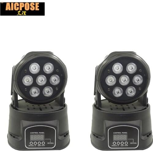 2pcs/lots 7x12W RGBW quad mini led wash moving head light LED stage lights Mini LED Moving Head 14 channels