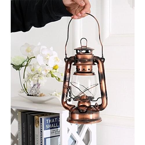 25cm Retro Classic Kerosene Lamp 6 Colors 235 LED Dimmable Kerosene Lanterns Wick Portable Lights Portable Lights Adornment
