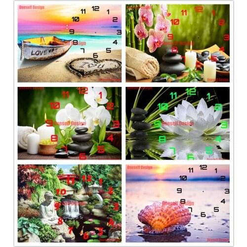 Flower diamond painting with clock 3d diamond mosaic sale clock diamond mosaic sale diamond embroidery Christmas gifts diy frame