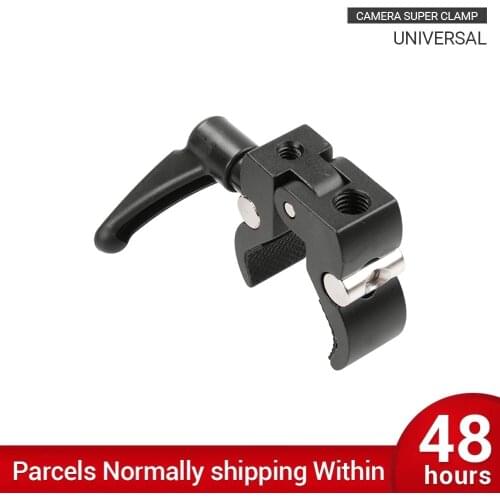 Aluminum CNC Crab Clamp Super Clamp w/ 1/4" 3/8" Thread for DSLR Rig LCD Monitor Studio LED Light Flash Tripod Magic Arm Cameras