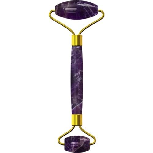 Amethyst Face Roller Natural Purple Crystal Stone Facial Massager Beauty Neck Slimming Anti Wrinkle Cellulite Skin Care Tools