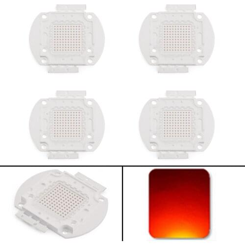 Artudatech 4Pcs 100W LED Red 620-625nm Bright Integrated Chip High Power Bulb Floodlight