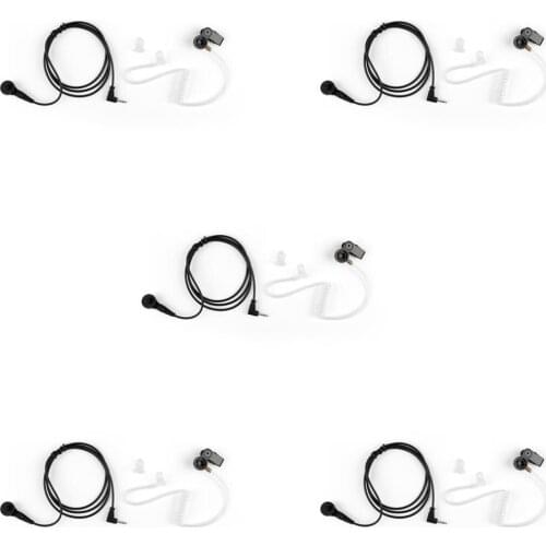 Artudatech 5Pcs 2.5mm Listen Only Covert Acoustic Tube Earpiece For Walkie Talkie 2.5 MIC Speaker Talkie