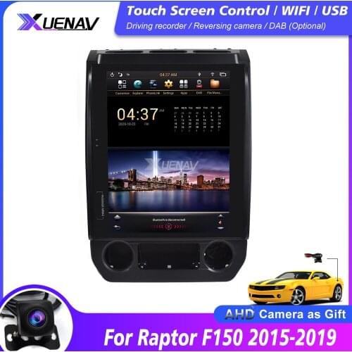 Car multimedia radio player For Raptor F150 2015 2016 2017 2018 2019 GPS Integration Large Screen Vertical Screen Android stereo