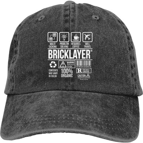 2020 best Selling ZADPBB Bricklayer Denim Hats Adjustable Trucker Baseball Hat for Men/Women Black