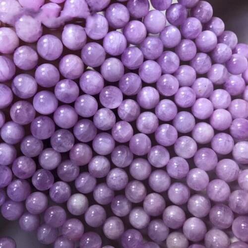 Loose beads round kunzite purple 6/8/10mm for DIY wholesale 14" FPPJ gemstone