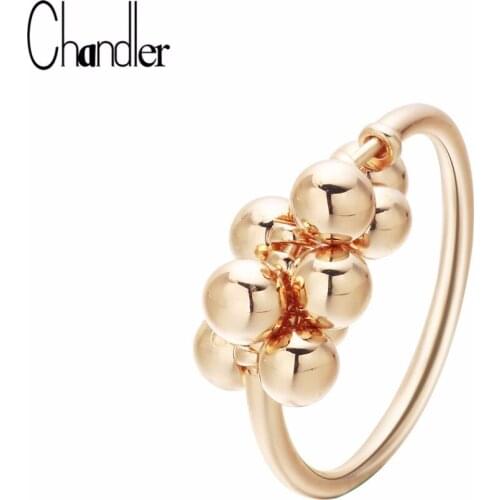 Chandler Grape Beads Ring Cute Smooth Ball Charms Fashion Jewelry Lovely Alloy Zinc Close Finger Midi Pinkie Anillos Party Gifts