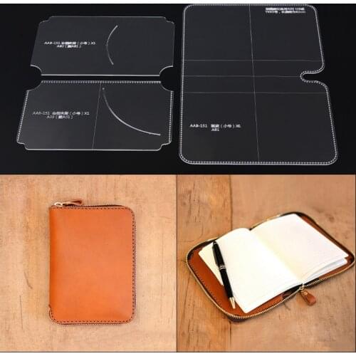 Handmade DIY notebook long wallet Template Clear Acrylic Leather Pattern Leathercraft 17.5*24*2CM