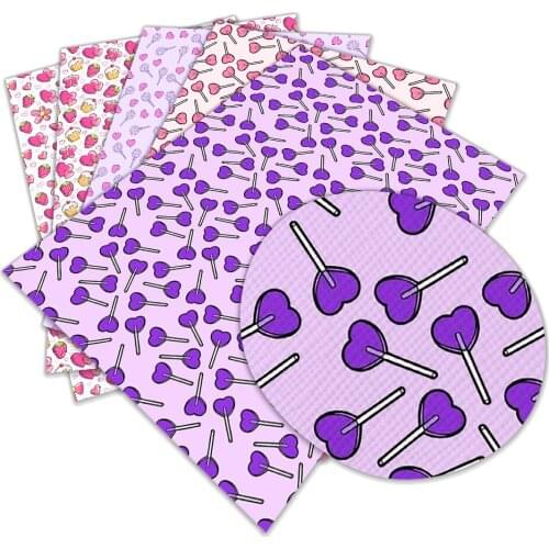 New Valentines Day Love Pattern Printed Faux Leather A4 22x30cm for Bow Synthetic Leather DIY Decoration Crafts L309 L310