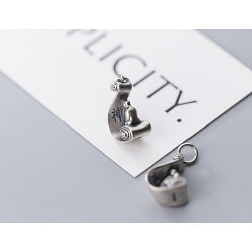 925 Sterling Silver Zen Meditate Buddhism Yoga Pendant A2141