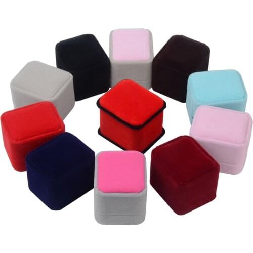 Square Velvet Earring Ring Box of Jewelry Display Gift Box For Wedding Women Jewelry