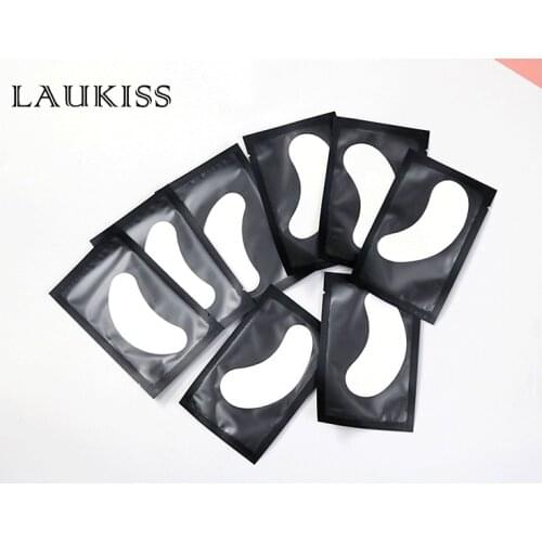LAUKISS 500Pairs Patches for Eyelash Extension Under Eye Pads Paper Patches Pink Lint free Stickers for False Eyelashes