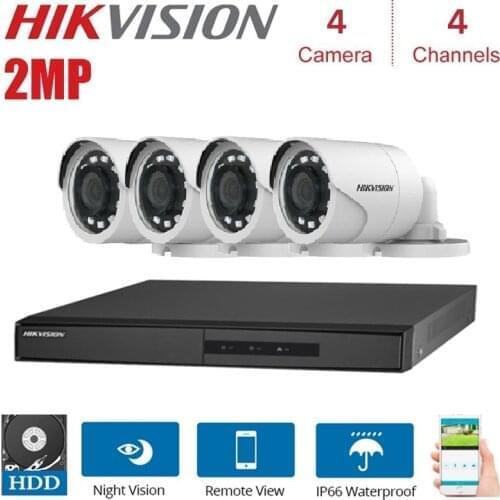 HIKVISION English Version DS-7204HGHI-F1/N 1080P and DS-2CE16D0T-IRF 4CH outdoor Night Vision KITS with HDD Optional