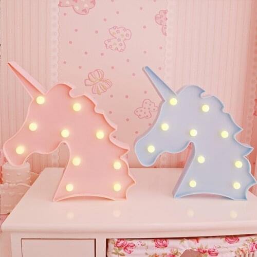 Novelty Animal LED 3D Night Light Unicorn Home Decoration Childrens Room Bedside Lamp Kids Toy Luminaria Table Desk Lamp