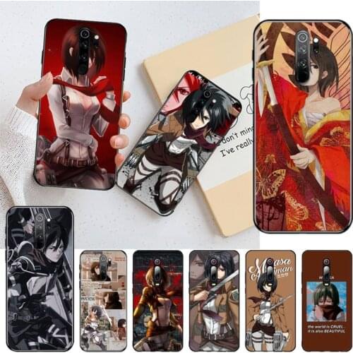Attack on Titan Mikasa Ackerman Phone Case for Redmi 9A 8A 7 6 6A Note 9 8 8T Pro Max Redmi 9 K20 K30 Pro