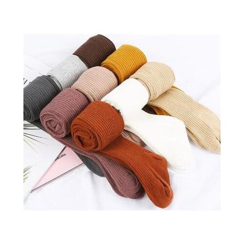 Focusnorm 2019 Autumn New Kids Newborn Baby Girl Autumn Winter Stocking Solid Knitting Long Soft Cotton Stockings