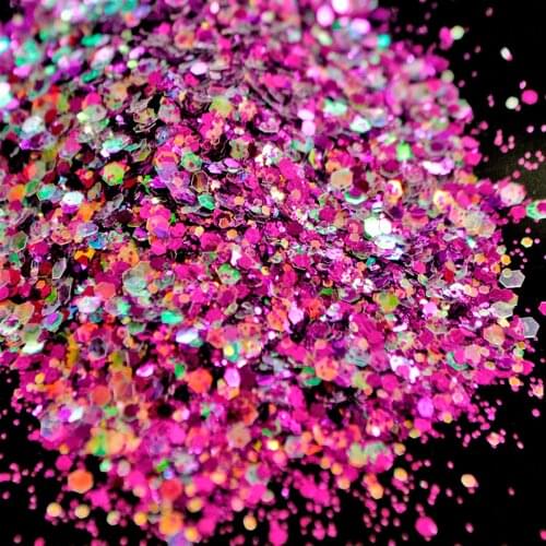 Iridescent White Purple Pink Nail Glitter Polish Sparkly Dust Powder Glitter Sequins Acrylic Nail Art Tip Decoration Tool
