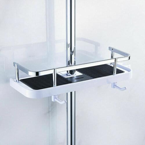 Bathroom Shelf Shampoo Tray Stand No Drilling Floating Shelf Wall Shower Storage Holder Rack Organizer Household Item