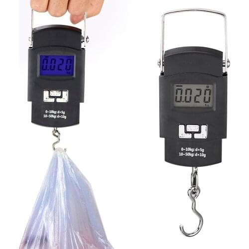 50Kg/110lb Portable for Fishing Luggage Travel LCD Electronic Scale Hanging Digital Weighing Scale Home Tool