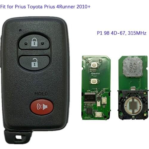 CN007209 Aftermarket Toyota Prius 4Runner 2010+ Keyless Go Smart Key, 3Buttons, HYQ14ACX P1 98 4D-67, 315MHz P/N 89904-35010