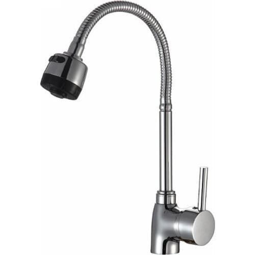 Temkunes Kitchen Faucet High-arch gooseneck spout 360 degrees swivels deck mounted sink taps Brass Chrome mixer torneira cozinha