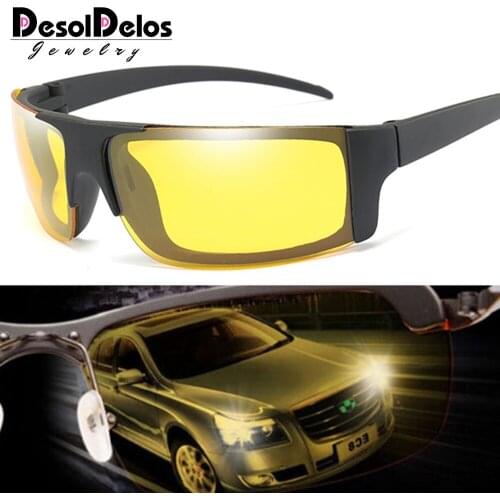 DesolDelos Rimless Night Vision Sunglasses Women Men Polarized Anti-glare Sun Glasses for Safety Driving UV400 Eyewear Lunette