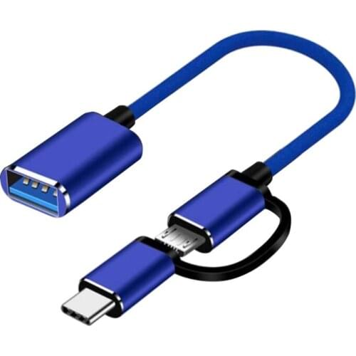 T3LB Universal Micro Type-C to USB Female Converter Data Cable Data Transfer Cable Cord Used for All Type-C Plug
