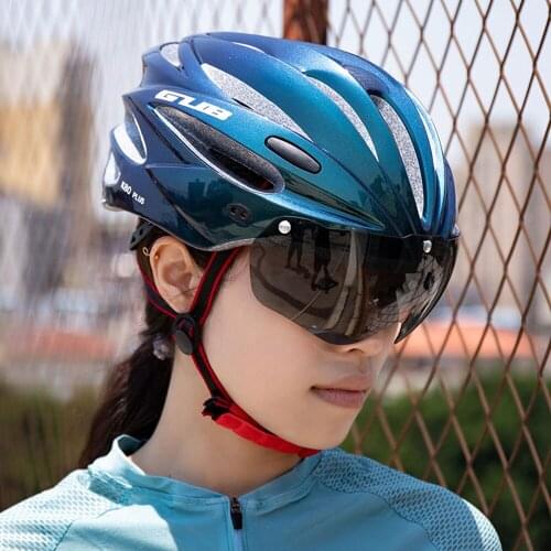 GUB Cycling Helmet With Sunglasses Goggles Removable MTB Road Bike Helmet Integrally-molded Bicycle Safety Cap Men Women 58-62cm