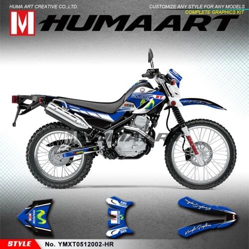 HUMAART Motorcycle Graphics Personalized Stickers Vinyl Wrap Kit MX Deco for Serow XT250 XT 250 2005 to 2020, Blue
