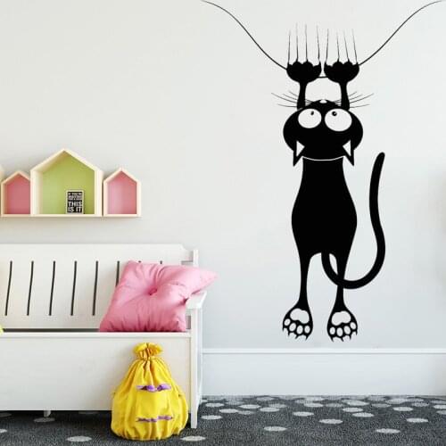 Mural Cartoon Cat Decal Funny Pet Shop Window Vinyl Wall Stickers Veterinary Clinic Decoration Intersting Room Decor O222