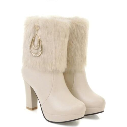 Big Size 9 10 11 12 boots women shoes ankle boots for women ladies boots shoes woman winter Side zipper with wool drill