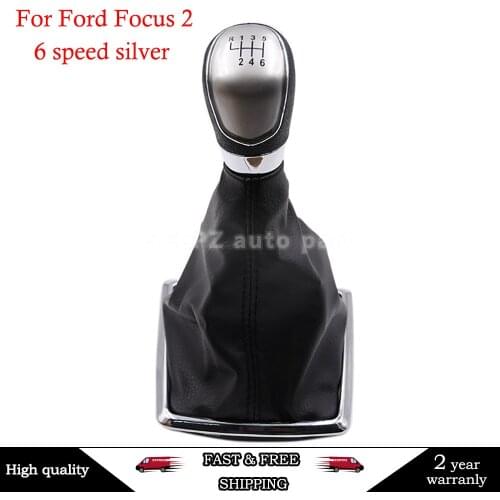 Fat fast shipping for ford focus 2 2005-2011 c-max kuga fiesta new 5 speed manual gear SHIFTER knob with leather boot