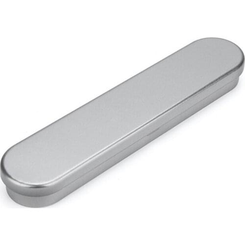 1pc Silver Pen Box Metal Rectangle Horses Mouth Tin Box Case for student gifts 17.8*3.6*1.9cm SD&HI Fountain Pencil