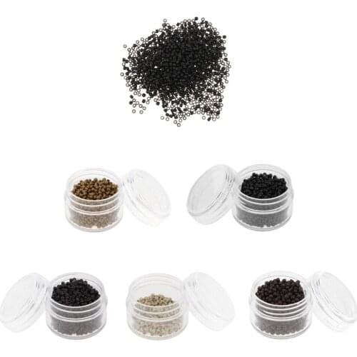 1000pcs Feather Hair Extension Silicone Lined Micro Rings Beads Links Tools Links Rings Beads Hair Feather Extensions