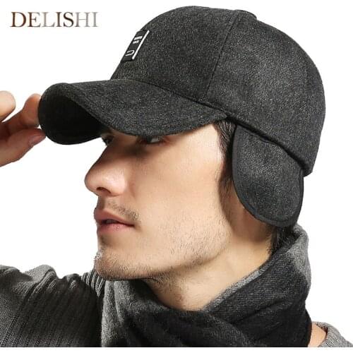 2017High quality cap Warm Winter spring Thickened Baseball Cap With Ears MenS Cotton Hat Snapback Hats Ear Flaps For Men Hat