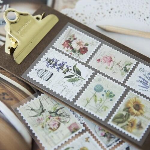 3 Sheets Vintage Stamp Label Paper Sticker Diy Scrapbooking Diary Planner Decoration Sticker Album