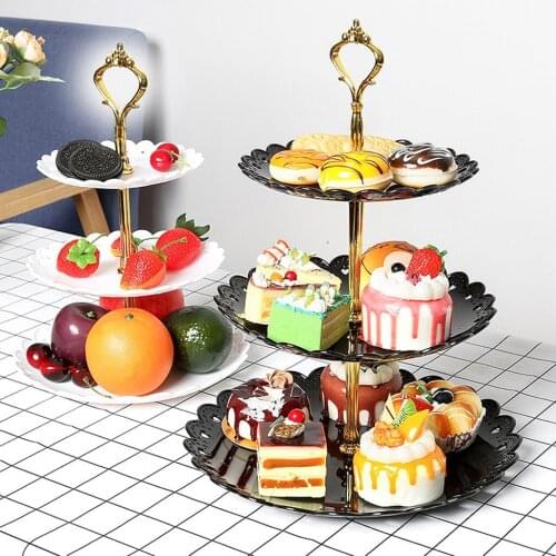 3 Tier Cake Stand Afternoon Tea Wedding Plates Party Tableware Cupcake Dessert Display New Rack Cake Decorating Tools Bakeware