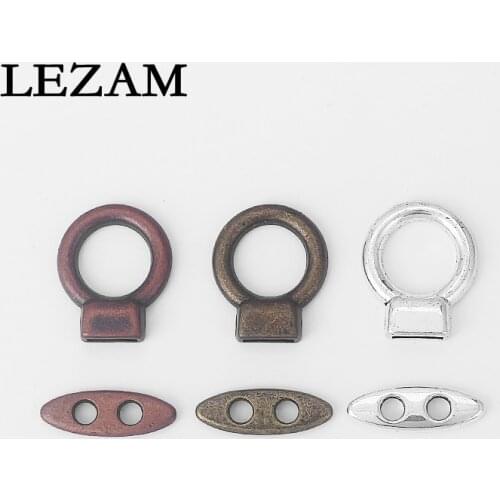 5sets Antique /Bronze/Copper Double Hole Toggle Clasp For 2mm Round Leather Cord Bracelet Jewelry Findings Material