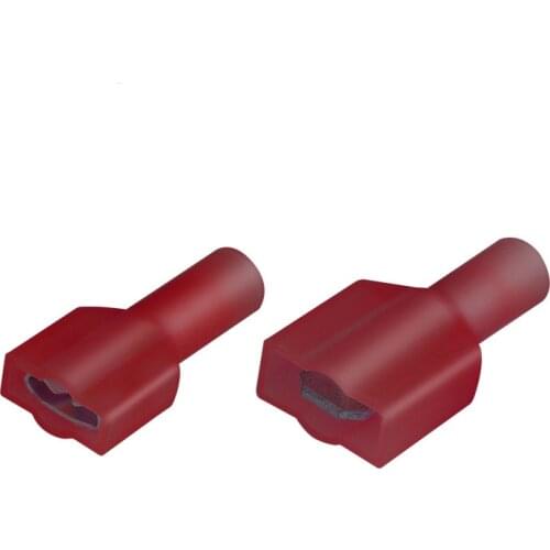 50Pcs MDFNY1.25-250 MDFNY1-250 NYLON brass Female Insulated Spade joint Cable Wire Connector 0.5-1.5mm2 22-16AWG