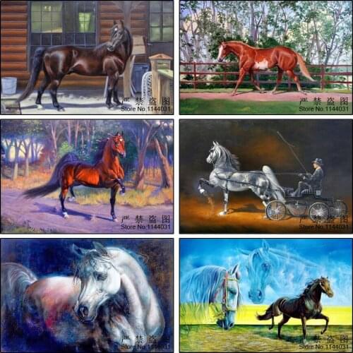 5d Diy Diamond Mosaic Animal Diamond Embroidery 3D Diamond Painting Horse Pictures Home Decor New GIFT Full Square Oil Painting
