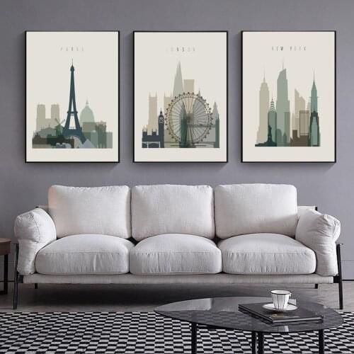 Abstract Black White City Architecture Ferris Wheel Poster Canvas Print Painting Wall Art Living Room Home Decoration