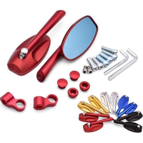 For YAMAHA FZ8 FZ6 XSR700 XSR900 XSR 900 XV950 XV 250 950 Quality Aluminum Motorcycle Side Mirrors Blue Glass Rear View Mirror