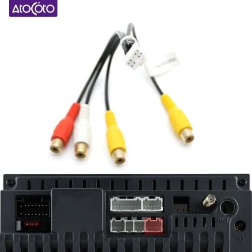 AtoCoto 10 Pin Plug Car Stereo Navigation Radio 4 RCA Audio Video RearView Camera In Wire Harness Wiring Connector Adapter Cable