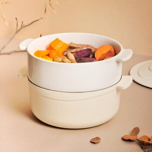 White Jade Ceramic Steamer High Temperature Resistant, More Environmentally Friendly and More Durable
