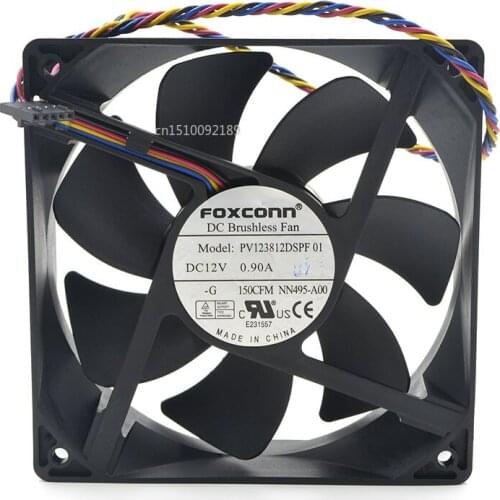 Free Shipping For Foxconn PV123812DSPF01 NN495 0NN495 Server Square Fan 12V 0.90A 12CM 12MM 120*120*38MM
