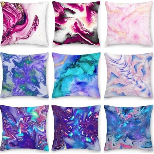 Watercolor Marble Pillowcase Decorative Sofa Cushion Case Bed Pillow Cover Home Decor Car Cushion Cover Polyester Pillow Case