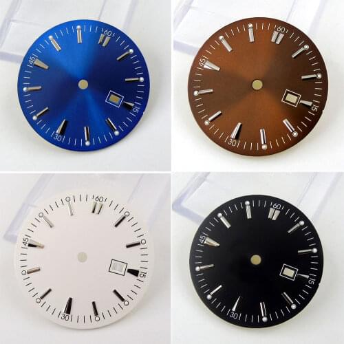 35mm Sterile Watch Dial For Miyota 8215 821A 8205 Mingzhu 2813 4813 Movement Blue/Brown/Black/White Silver/Rose Gold Marks Date