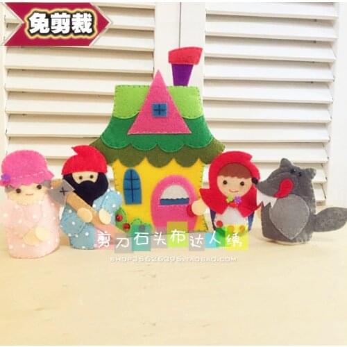 DIY early teach little red riding hood games Fabric Felt kit Non-woven cloth Craft DIY Sewing set Handwork Material DIY needlewo
