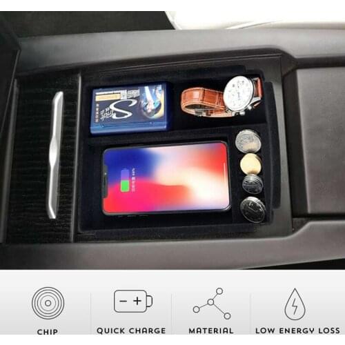 For Tesla Model S Model X New Car Phone Wireless Charging Storage Box Center Console Container Armrest Organizer