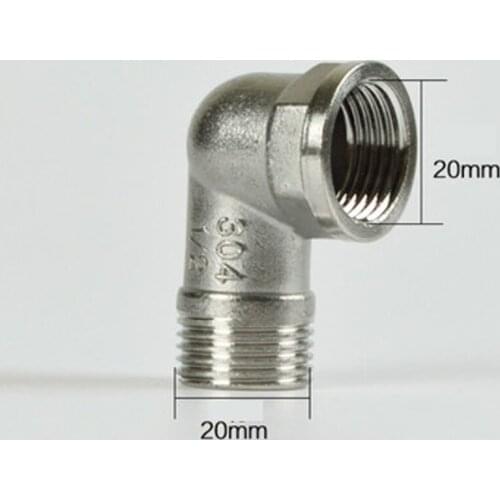 DN15 1/2" BSP Male x Female Elbow 201 Stainless Pipe Fitting Connector Coupling Adapter